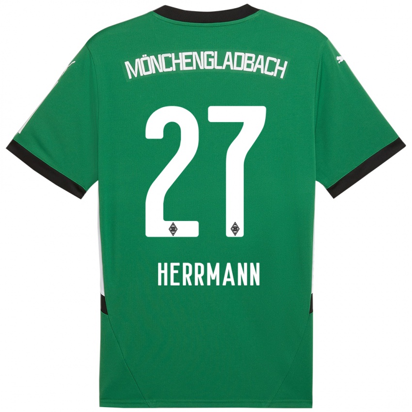 Enfant Maillot Michelle Herrmann #27 Vert Blanc Tenues Extérieur 2024/25 T-Shirt Suisse