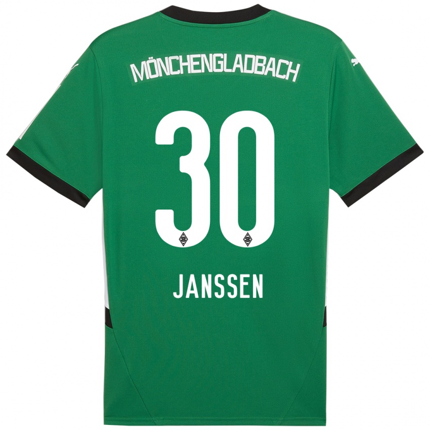 Enfant Maillot Annalena Janssen #30 Vert Blanc Tenues Extérieur 2024/25 T-Shirt Suisse