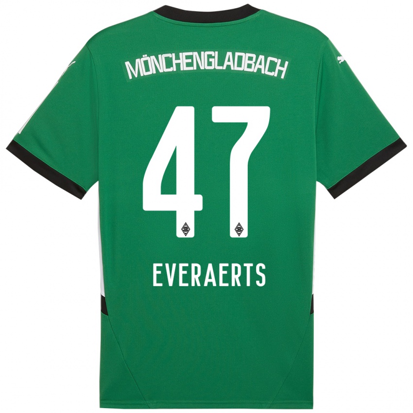 Enfant Maillot Kim Everaerts #47 Vert Blanc Tenues Extérieur 2024/25 T-Shirt Suisse