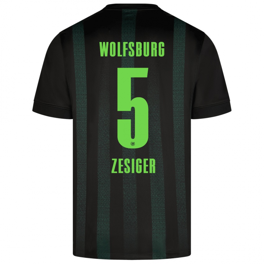 Kinder Cédric Zesiger #5 Dunkelgrün Auswärtstrikot Trikot 2024/25 T-Shirt Schweiz