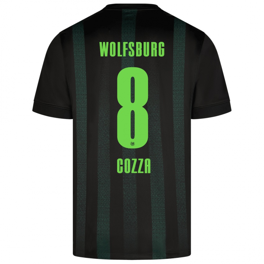 Kinder Nicolas Cozza #8 Dunkelgrün Auswärtstrikot Trikot 2024/25 T-Shirt Schweiz