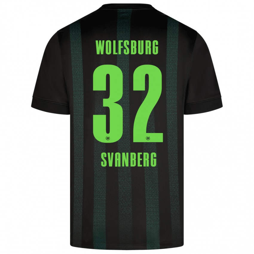 Kinder Mattias Svanberg #32 Dunkelgrün Auswärtstrikot Trikot 2024/25 T-Shirt Schweiz