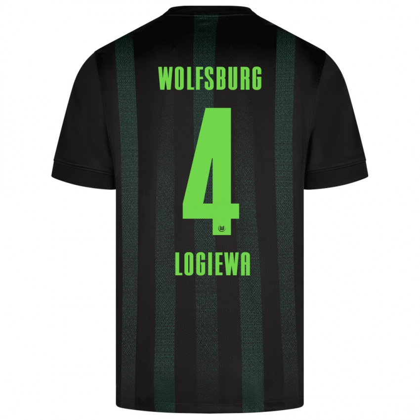 Kinder Luca Logiewa #4 Dunkelgrün Auswärtstrikot Trikot 2024/25 T-Shirt Schweiz