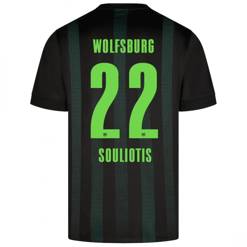 Kinder Spyridon Souliotis #22 Dunkelgrün Auswärtstrikot Trikot 2024/25 T-Shirt Schweiz