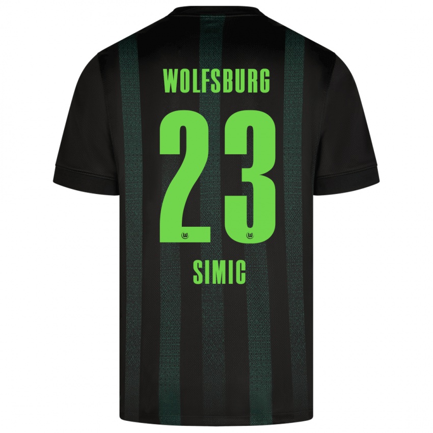 Kinder Karlo Simic #23 Dunkelgrün Auswärtstrikot Trikot 2024/25 T-Shirt Schweiz