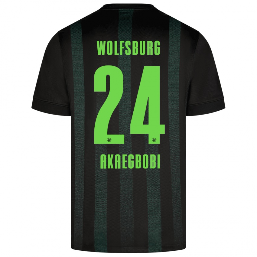 Kinder Jonathan Akaegbobi #24 Dunkelgrün Auswärtstrikot Trikot 2024/25 T-Shirt Schweiz