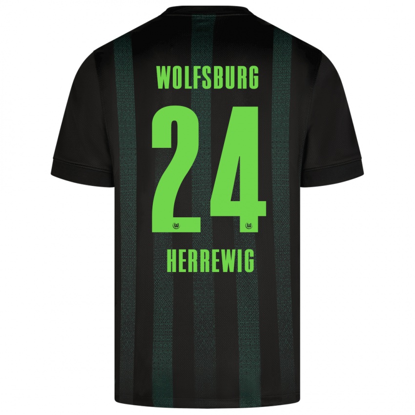 Kinder Max Herrewig #24 Dunkelgrün Auswärtstrikot Trikot 2024/25 T-Shirt Schweiz