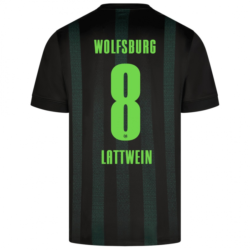 Kinder Lena Lattwein #8 Dunkelgrün Auswärtstrikot Trikot 2024/25 T-Shirt Schweiz