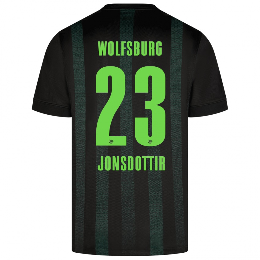 Kinder Sveindís Jane Jónsdóttir #23 Dunkelgrün Auswärtstrikot Trikot 2024/25 T-Shirt Schweiz