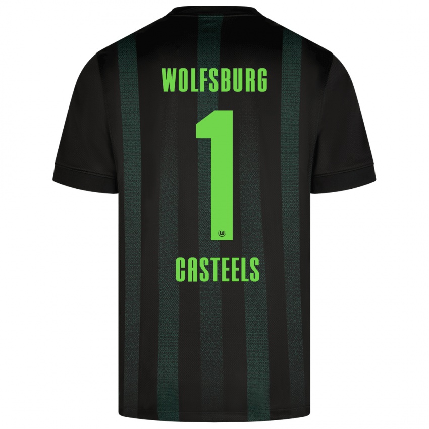 Kinder Koen Casteels #1 Dunkelgrün Auswärtstrikot Trikot 2024/25 T-Shirt Schweiz