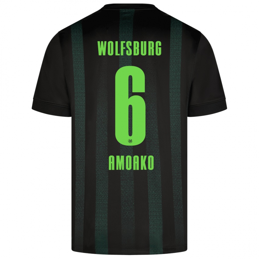 Kinder Kofi Jeremy Amoako #6 Dunkelgrün Auswärtstrikot Trikot 2024/25 T-Shirt Schweiz