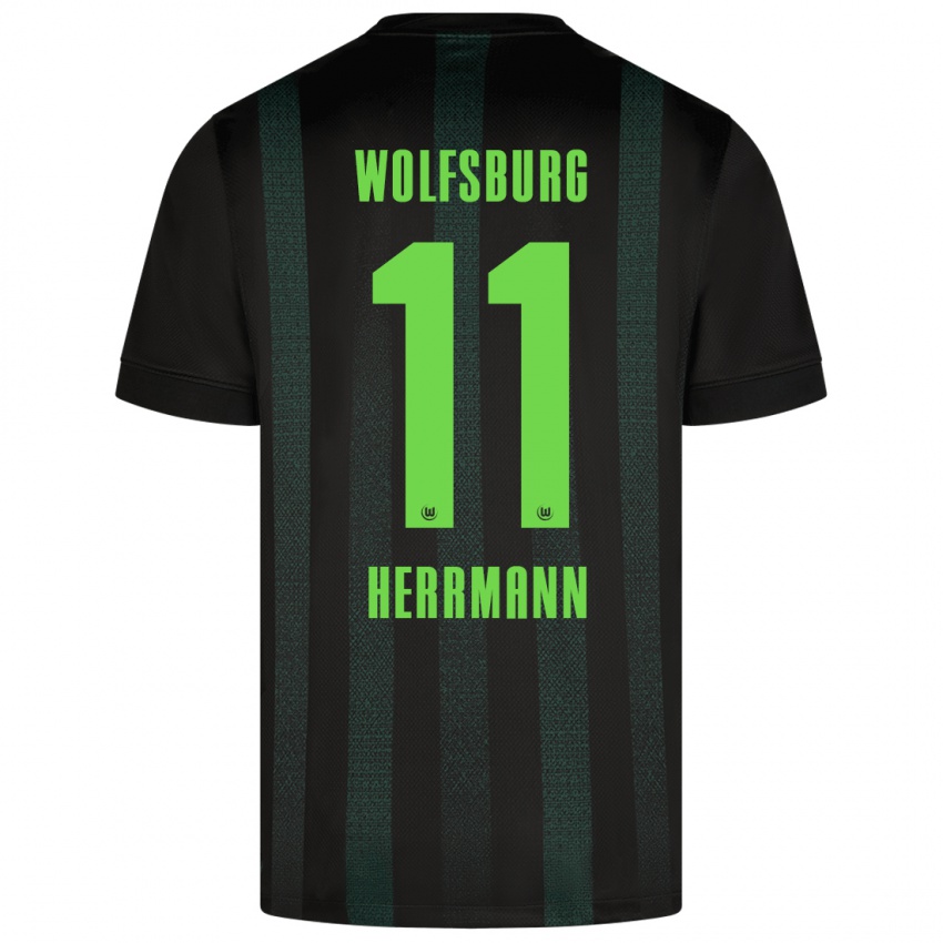 Kinder Max Herrmann #11 Dunkelgrün Auswärtstrikot Trikot 2024/25 T-Shirt Schweiz