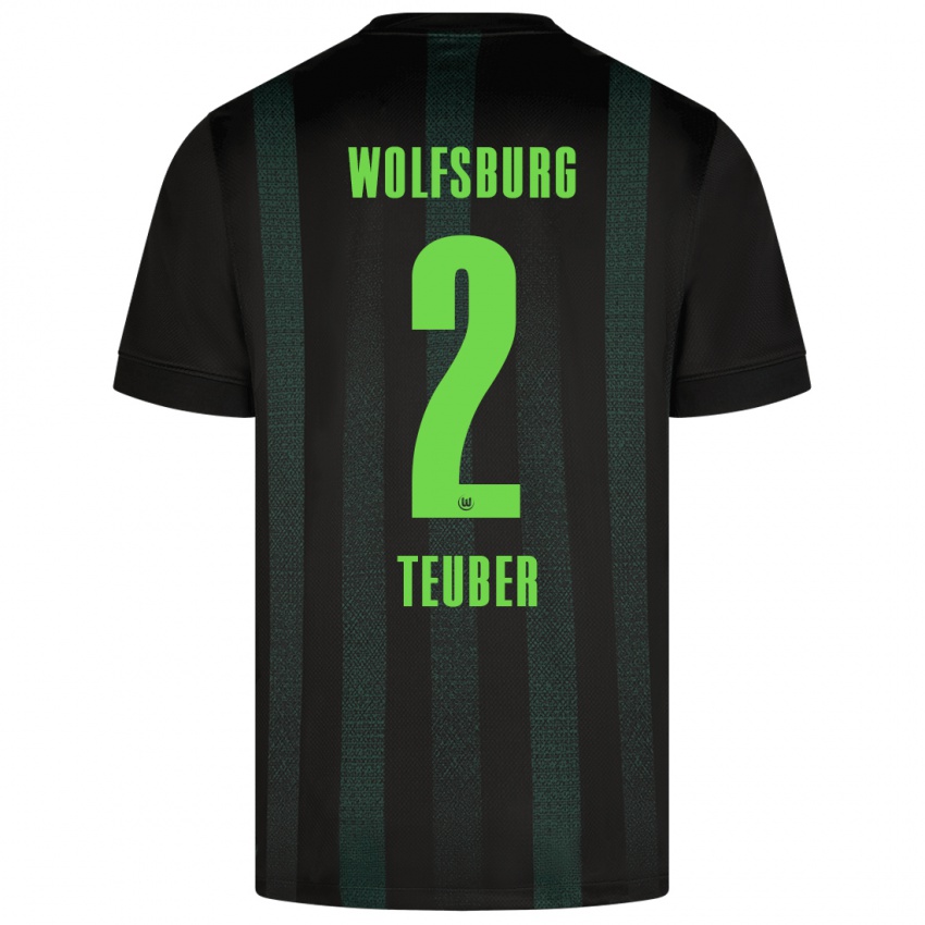 Kinder Julius Teuber #2 Dunkelgrün Auswärtstrikot Trikot 2024/25 T-Shirt Schweiz