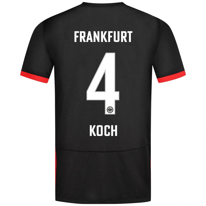 Kinder Robin Koch #4 Schwarz Auswärtstrikot Trikot 2024/25 T-Shirt Schweiz