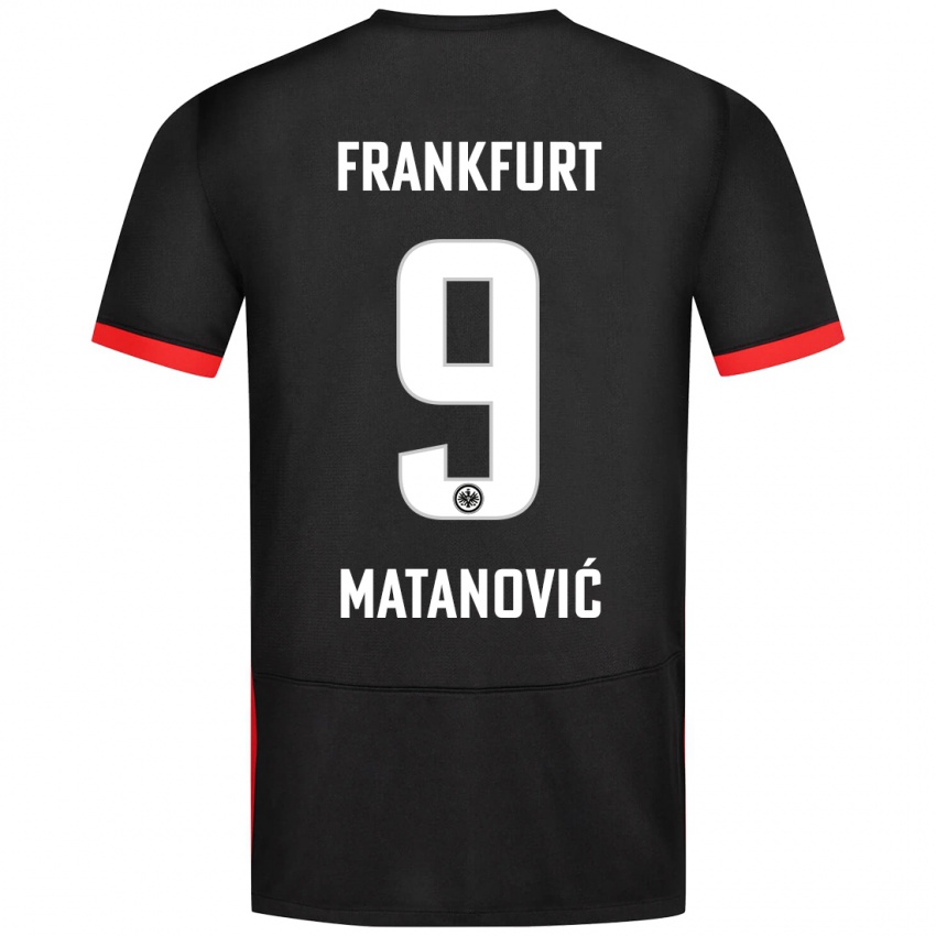 Kinder Igor Matanovic #9 Schwarz Auswärtstrikot Trikot 2024/25 T-Shirt Schweiz