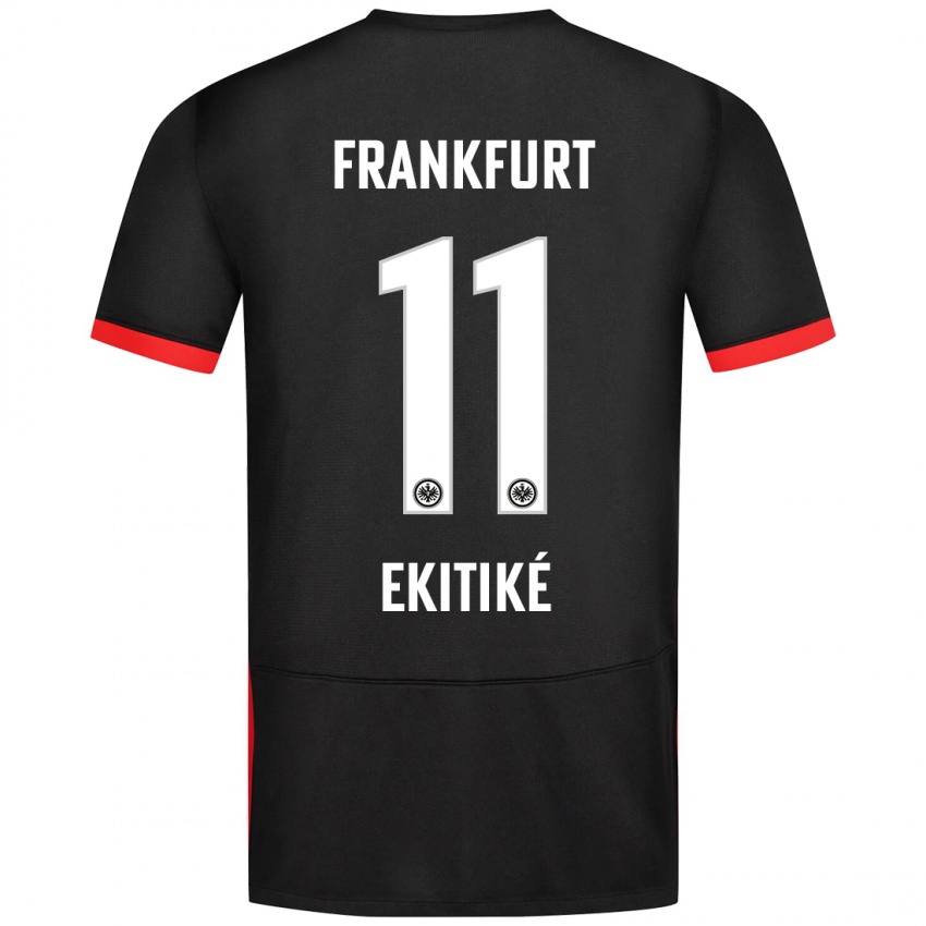 Kinder Hugo Ekitike #11 Schwarz Auswärtstrikot Trikot 2024/25 T-Shirt Schweiz