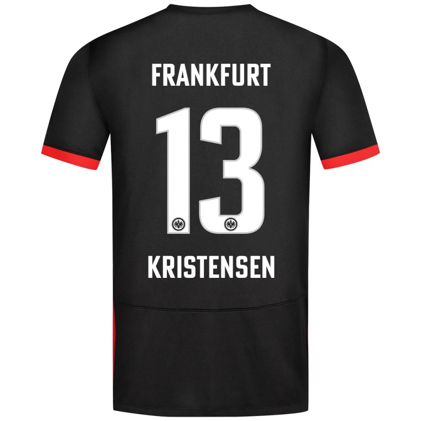 Kinder Rasmus Kristensen #13 Schwarz Auswärtstrikot Trikot 2024/25 T-Shirt Schweiz