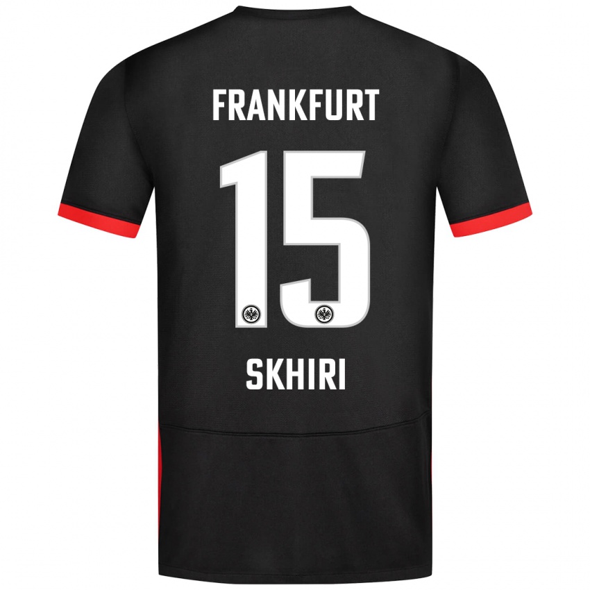 Kinder Ellyes Skhiri #15 Schwarz Auswärtstrikot Trikot 2024/25 T-Shirt Schweiz