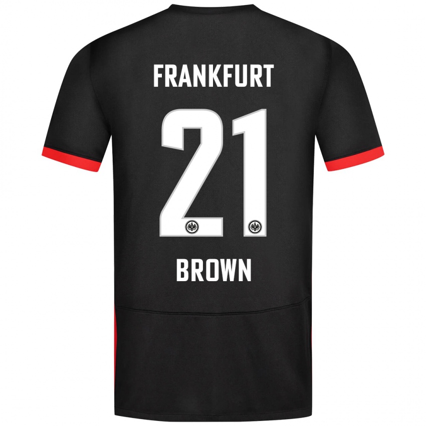 Kinder Nathaniel Brown #21 Schwarz Auswärtstrikot Trikot 2024/25 T-Shirt Schweiz