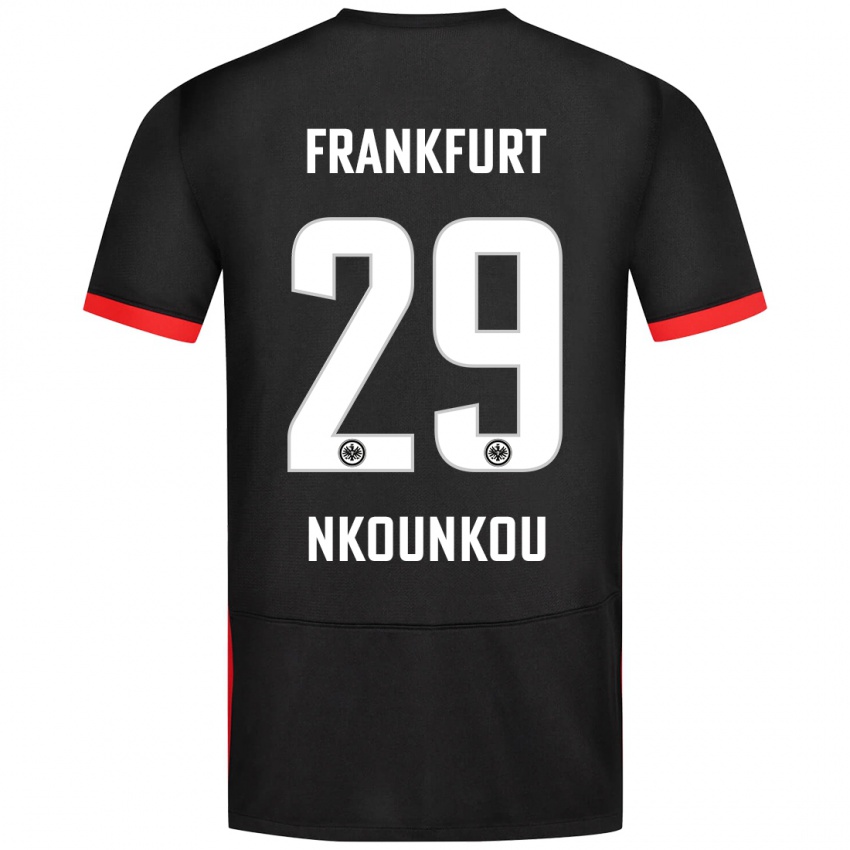 Kinder Niels Nkounkou #29 Schwarz Auswärtstrikot Trikot 2024/25 T-Shirt Schweiz