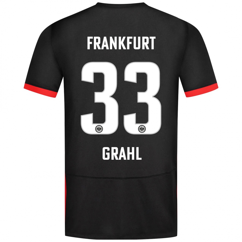 Kinder Jens Grahl #33 Schwarz Auswärtstrikot Trikot 2024/25 T-Shirt Schweiz