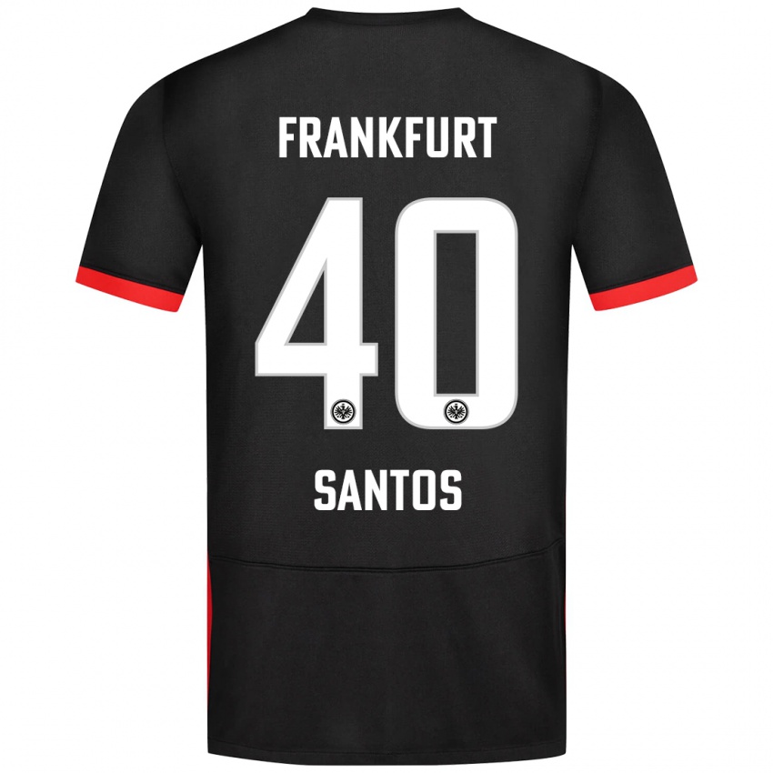 Kinder Kauã Santos #40 Schwarz Auswärtstrikot Trikot 2024/25 T-Shirt Schweiz