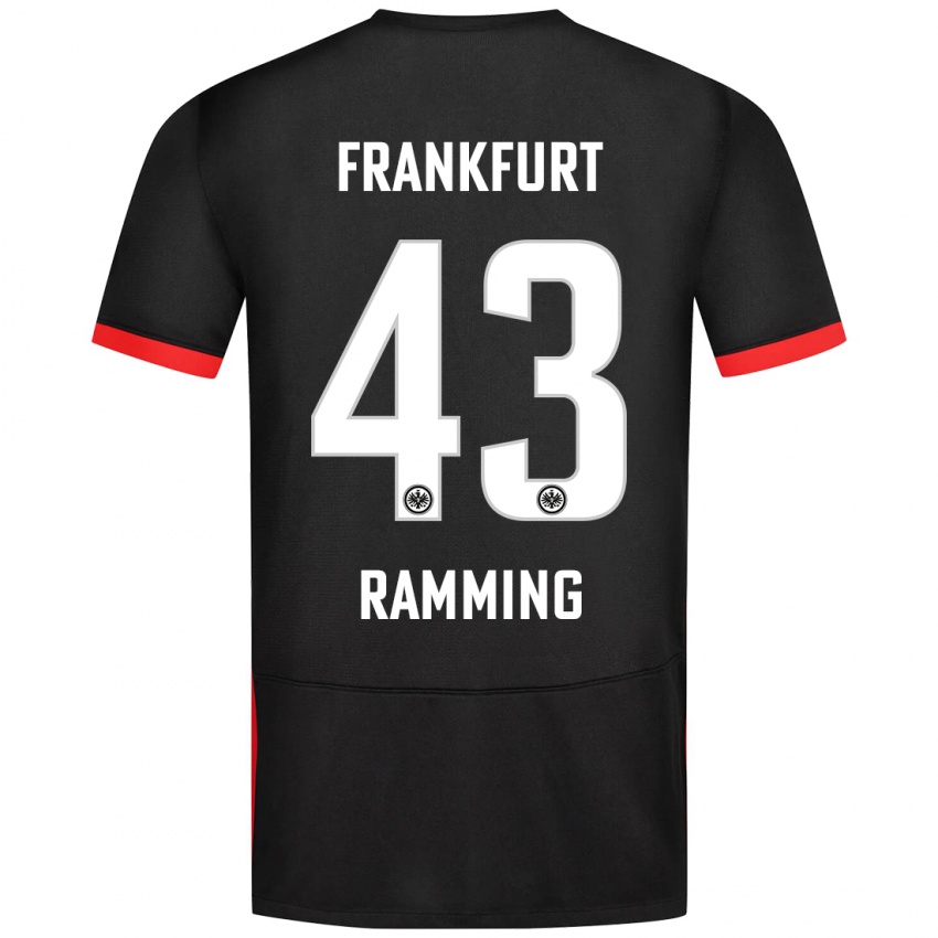 Kinder Nils Ramming #43 Schwarz Auswärtstrikot Trikot 2024/25 T-Shirt Schweiz