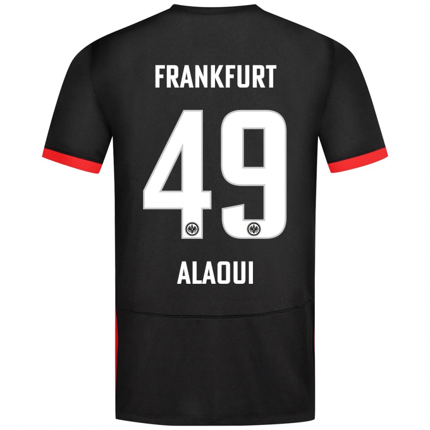 Kinder Anas Alaoui #49 Schwarz Auswärtstrikot Trikot 2024/25 T-Shirt Schweiz