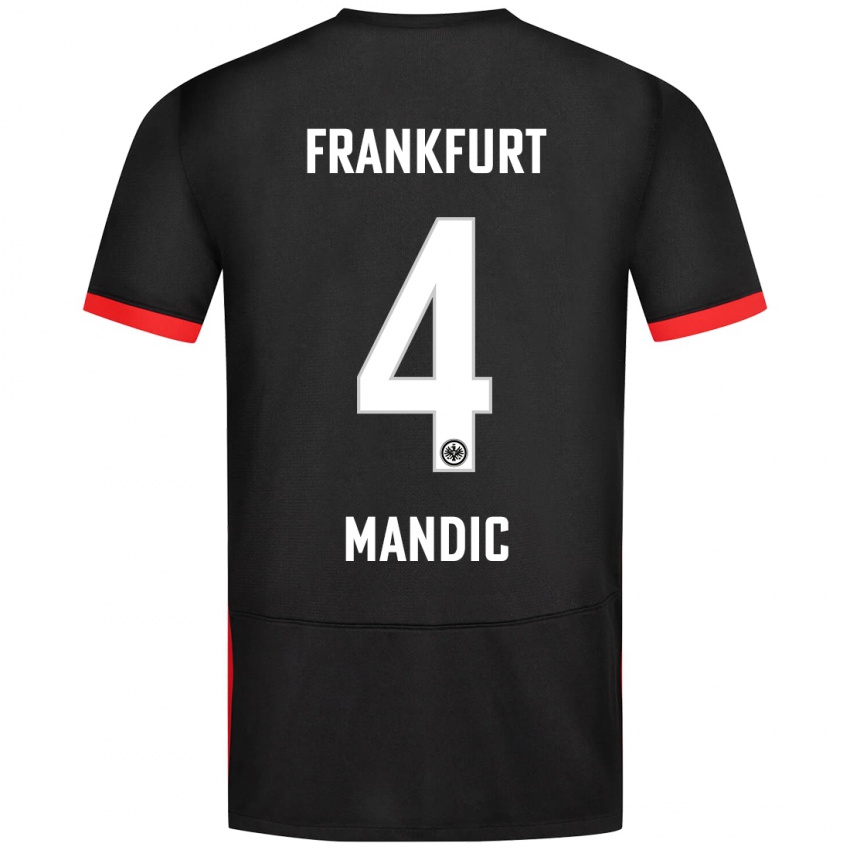 Kinder Kristian Mandic #4 Schwarz Auswärtstrikot Trikot 2024/25 T-Shirt Schweiz