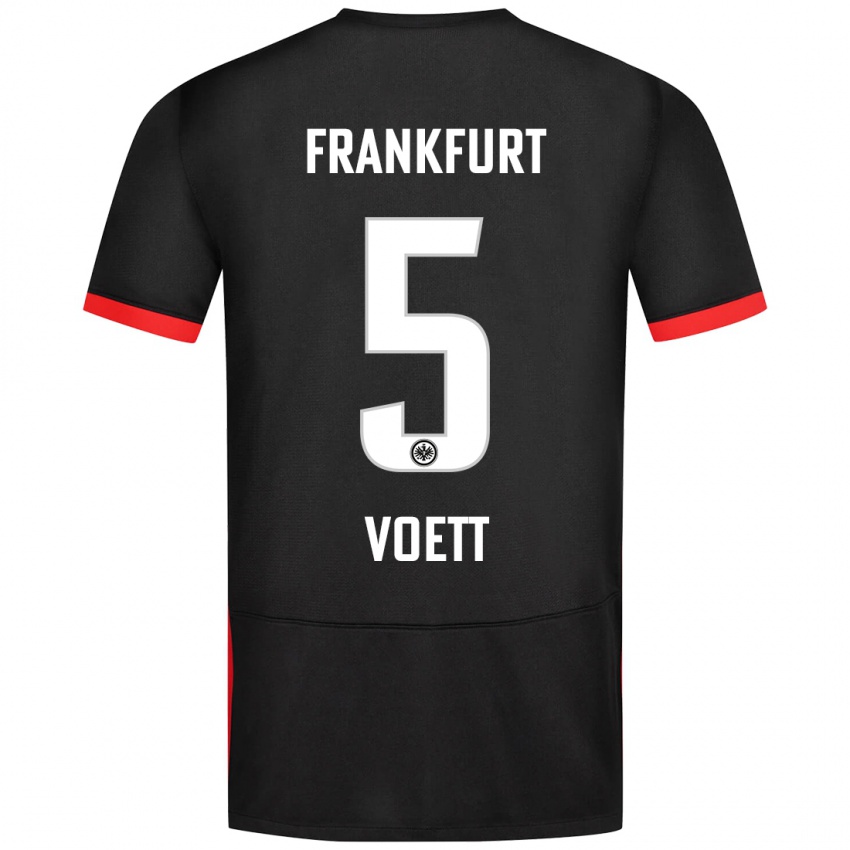 Kinder Johannes Voett #5 Schwarz Auswärtstrikot Trikot 2024/25 T-Shirt Schweiz