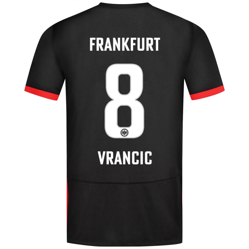 Kinder Mario Vrancic #8 Schwarz Auswärtstrikot Trikot 2024/25 T-Shirt Schweiz