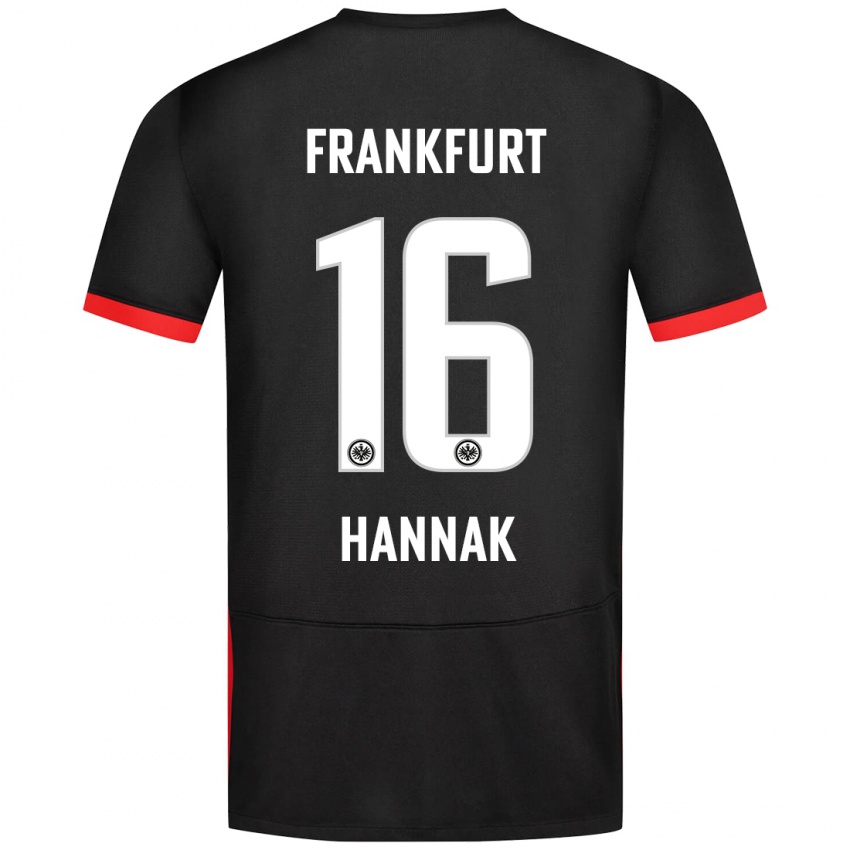 Kinder Tim Hannak #16 Schwarz Auswärtstrikot Trikot 2024/25 T-Shirt Schweiz