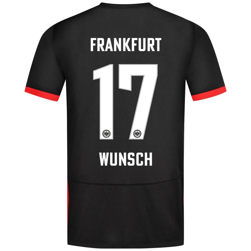 Kinder Paul Wünsch #17 Schwarz Auswärtstrikot Trikot 2024/25 T-Shirt Schweiz