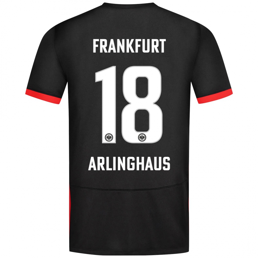 Kinder Max Arlinghaus #18 Schwarz Auswärtstrikot Trikot 2024/25 T-Shirt Schweiz