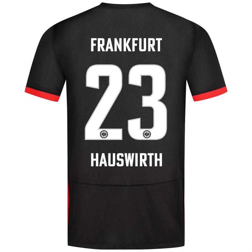 Kinder Max Hauswirth #23 Schwarz Auswärtstrikot Trikot 2024/25 T-Shirt Schweiz