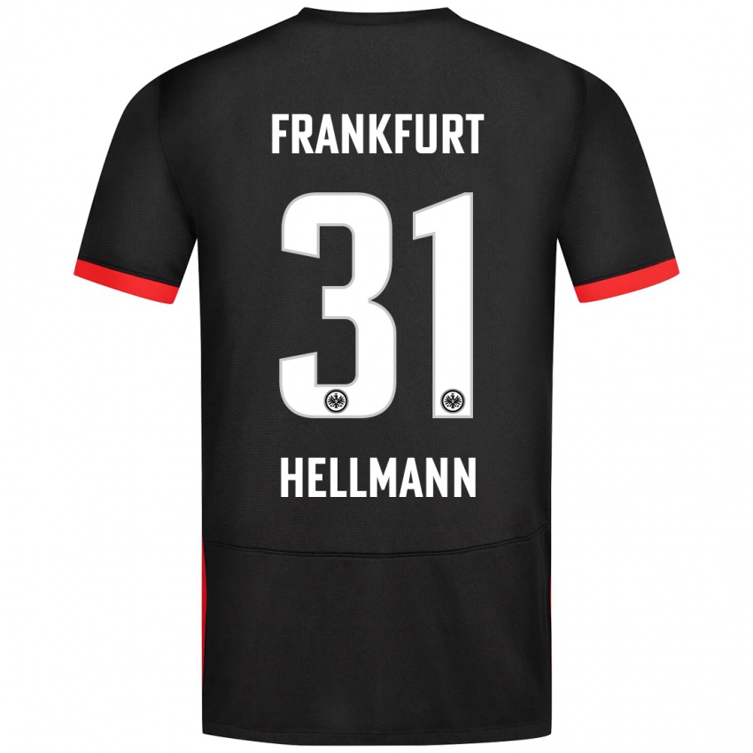 Kinder Melvin Hellmann #31 Schwarz Auswärtstrikot Trikot 2024/25 T-Shirt Schweiz