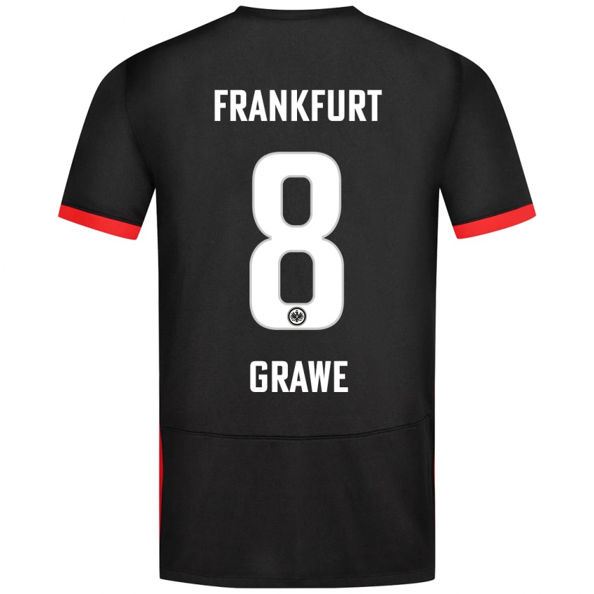 Kinder Lisanne Gräwe #8 Schwarz Auswärtstrikot Trikot 2024/25 T-Shirt Schweiz