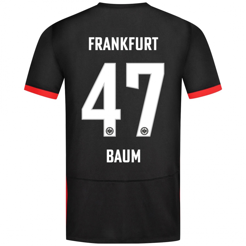 Kinder Elias Baum #47 Schwarz Auswärtstrikot Trikot 2024/25 T-Shirt Schweiz