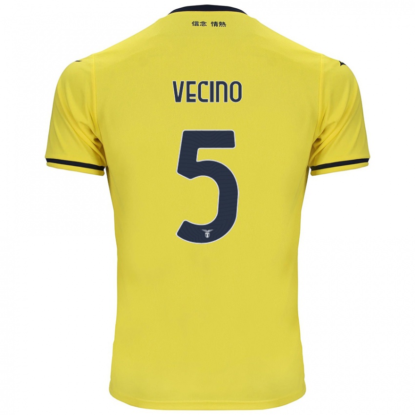 Enfant Maillot Matías Vecino #5 Jaune Tenues Extérieur 2024/25 T-Shirt Suisse