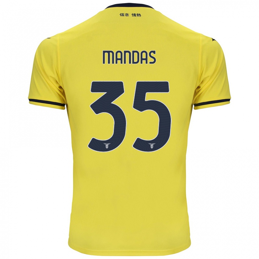 Enfant Maillot Christos Mandas #35 Jaune Tenues Extérieur 2024/25 T-Shirt Suisse