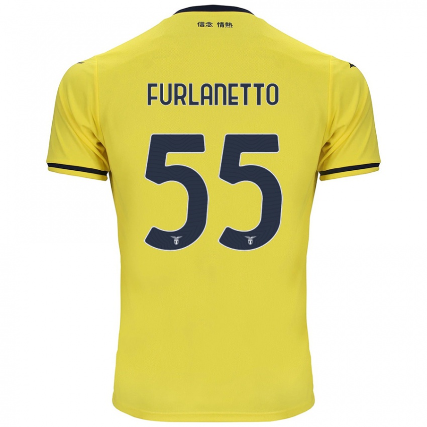 Kinder Alessio Furlanetto #55 Gelb Auswärtstrikot Trikot 2024/25 T-Shirt Schweiz