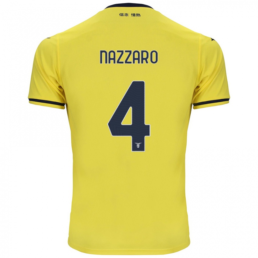 Kinder Marco Nazzaro #4 Gelb Auswärtstrikot Trikot 2024/25 T-Shirt Schweiz