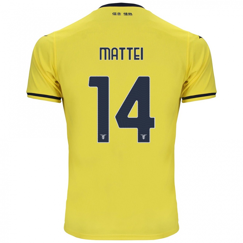 Kinder Sarah Mattei #14 Gelb Auswärtstrikot Trikot 2024/25 T-Shirt Schweiz