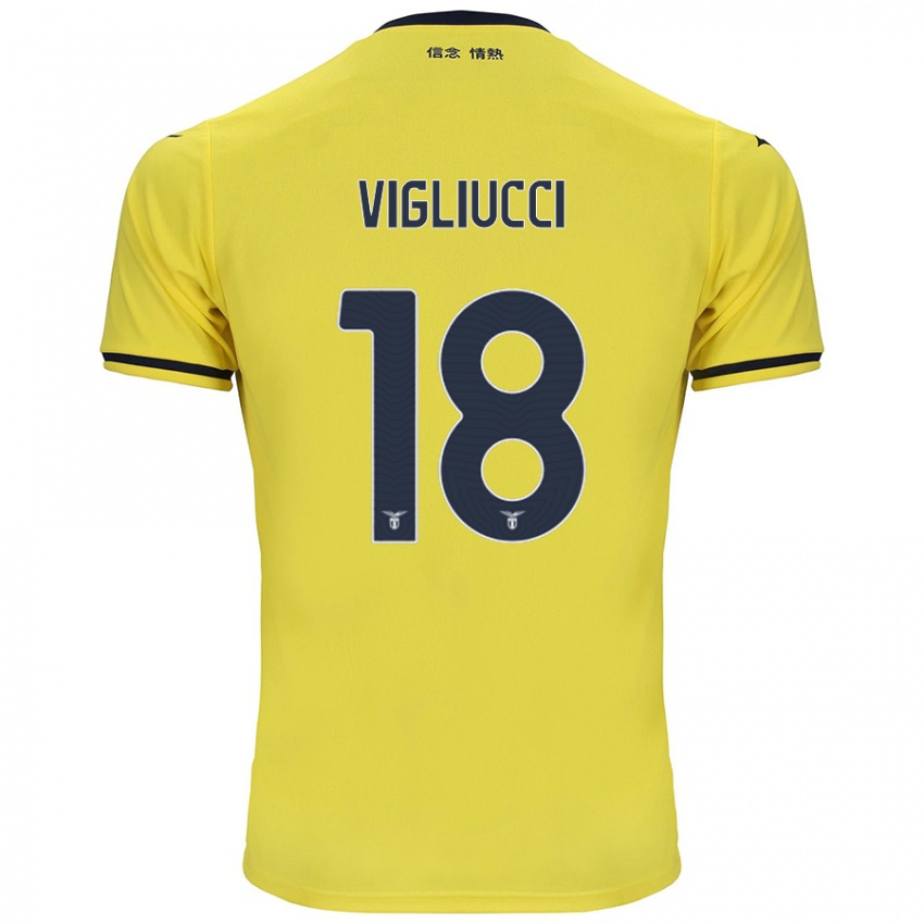 Enfant Maillot Chiara Vigliucci #18 Jaune Tenues Extérieur 2024/25 T-Shirt Suisse