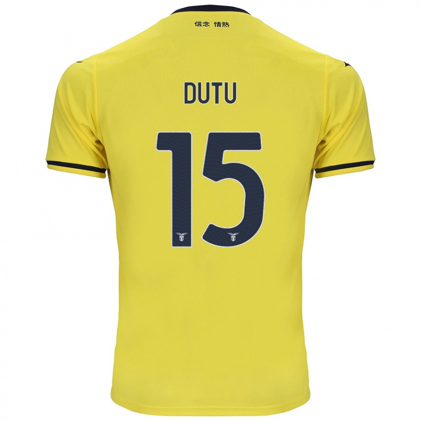 Kinder Matteo Dutu #15 Gelb Auswärtstrikot Trikot 2024/25 T-Shirt Schweiz