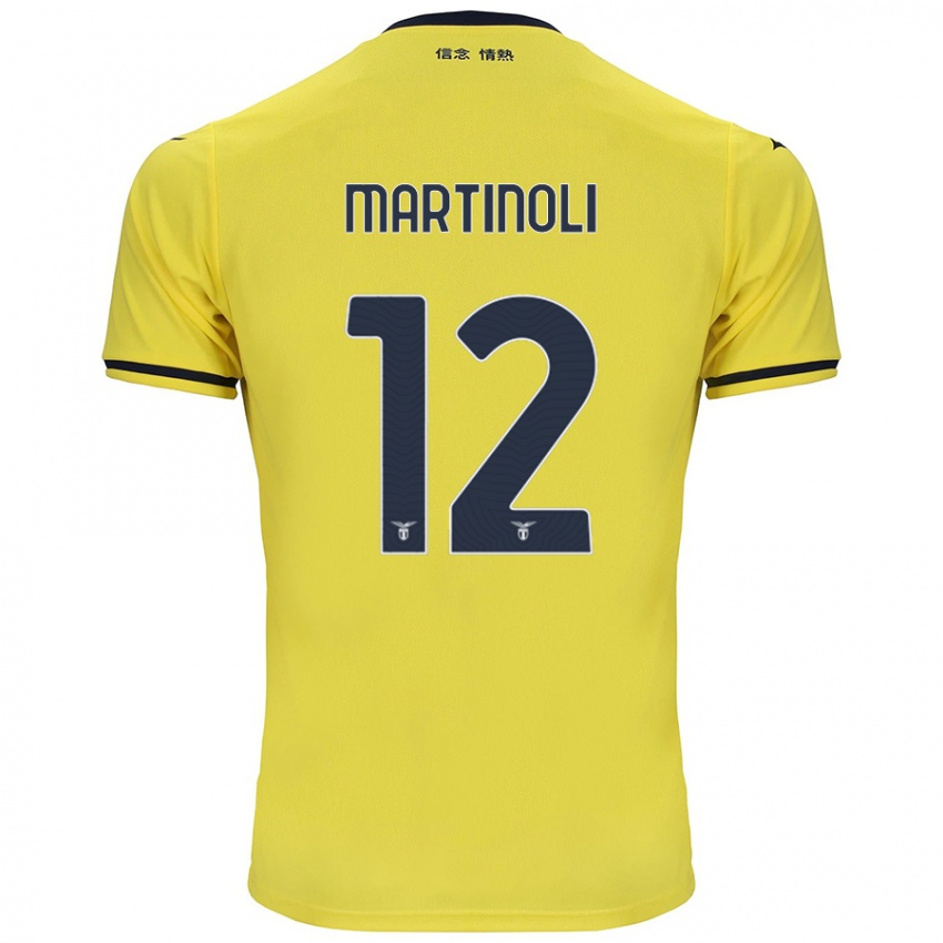 Enfant Maillot Elettra Martinoli #12 Jaune Tenues Extérieur 2024/25 T-Shirt Suisse