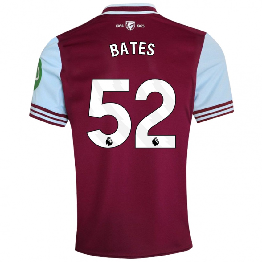 Homme Maillot Billy Bates #52 Rouge Foncé Tenues Domicile 2024/25 T-Shirt Suisse