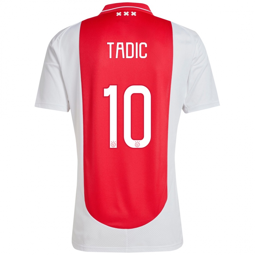 Herren Dusan Tadic #10 Rot Weiß Heimtrikot Trikot 2024/25 T-Shirt Schweiz