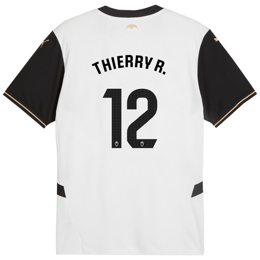 Homme Maillot Thierry Correia #12 Blanc Noir Tenues Domicile 2024/25 T-Shirt Suisse