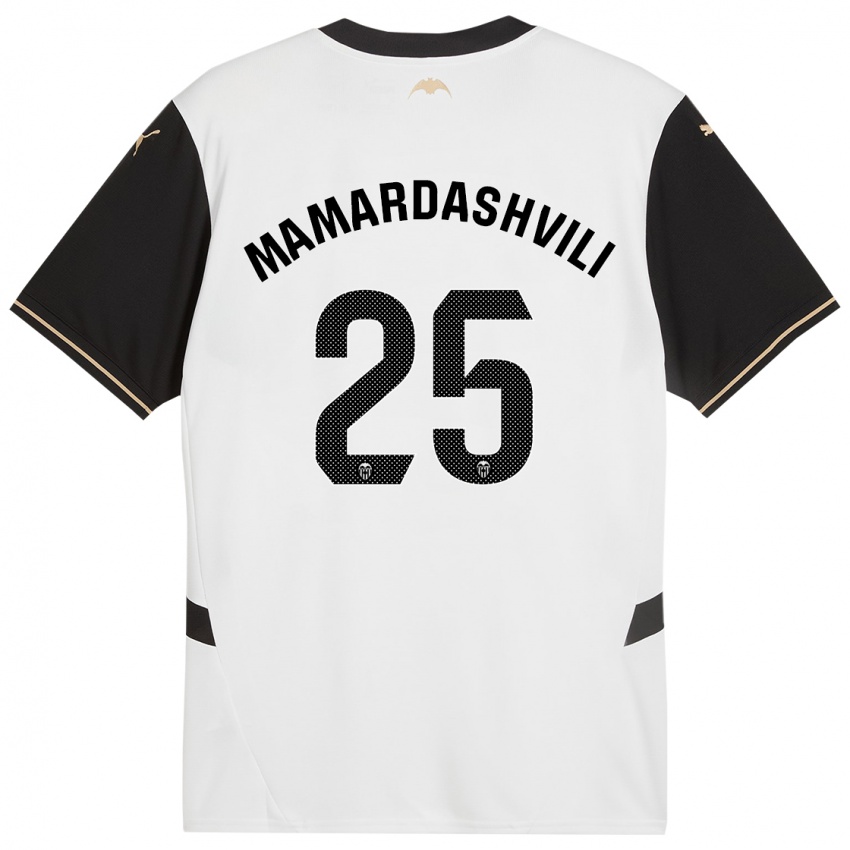 Homme Maillot Giorgi Mamardashvili #25 Blanc Noir Tenues Domicile 2024/25 T-Shirt Suisse